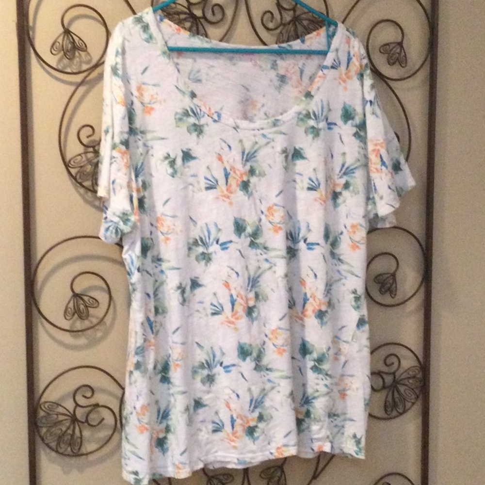 Fresh Produce Top Luna White Paradise Print Plus